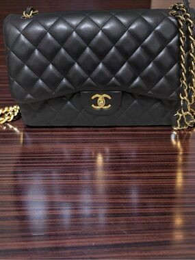Chanel Classic Double Flap Bag Quilted Lambskin Jumbo